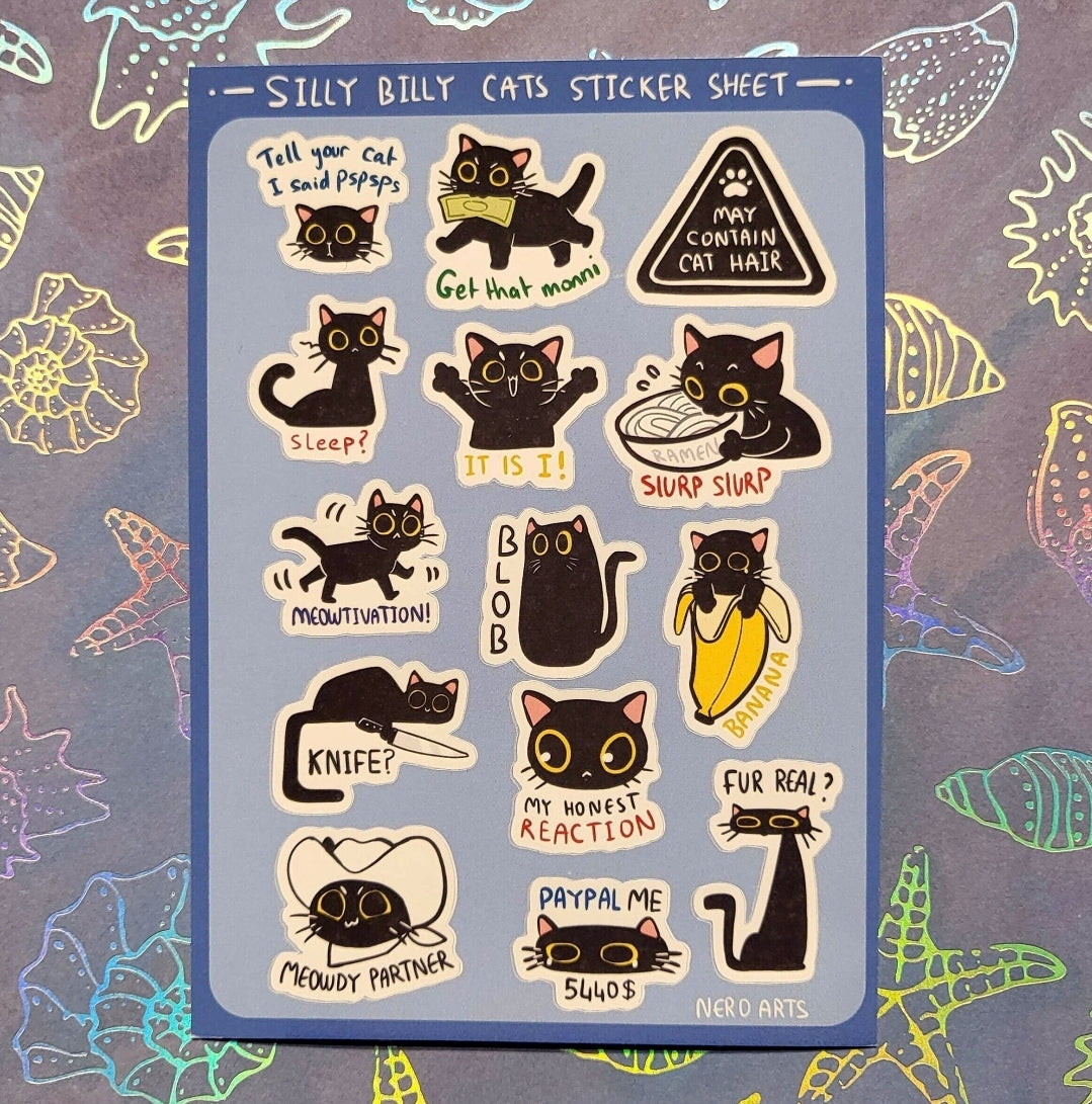 Silly cats 🐈 Sticker Sheet